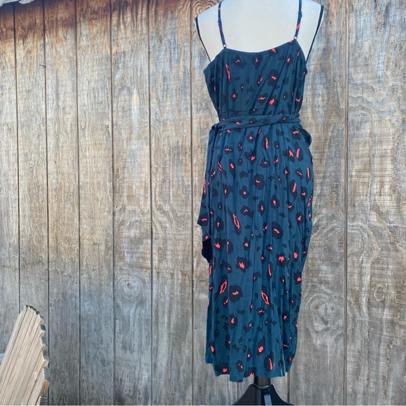 Shein Cheetah Wrap Midi Dress Size L - Picture 10 of 14